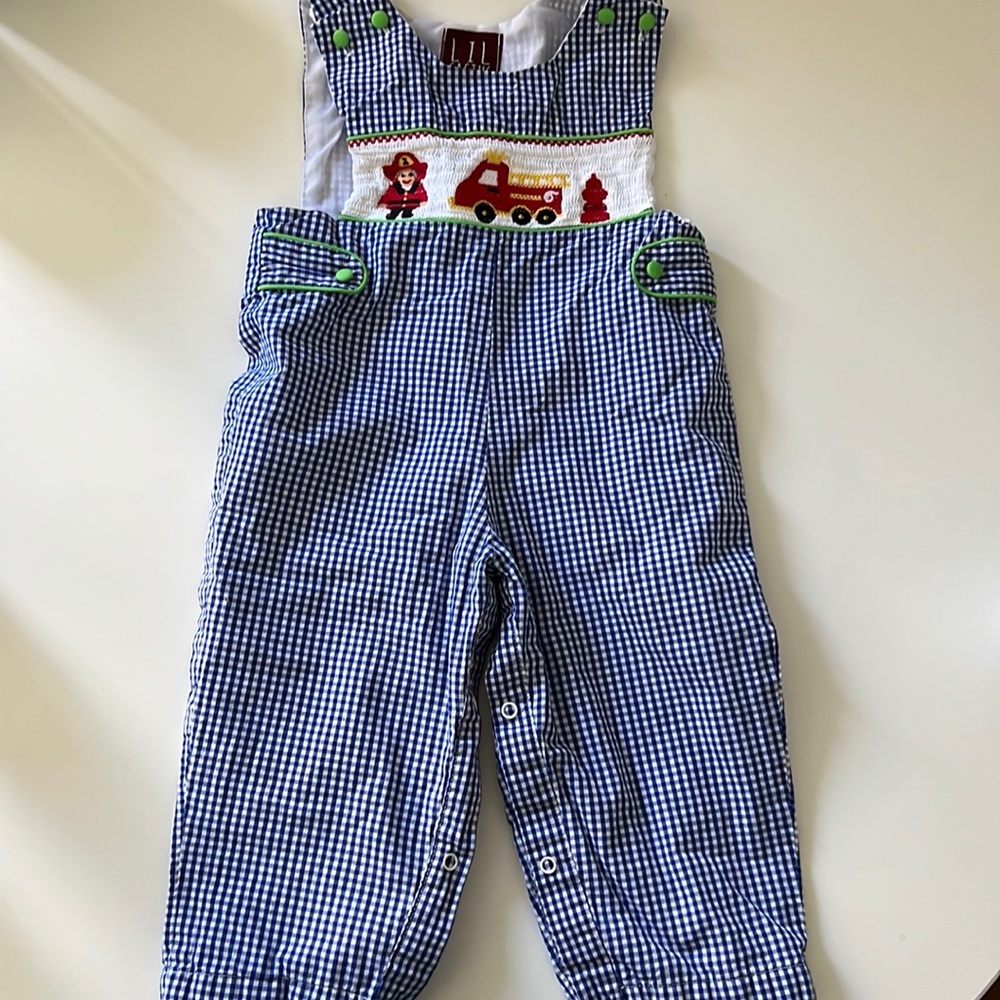 Lil Cactus Blue plaid longall 2t